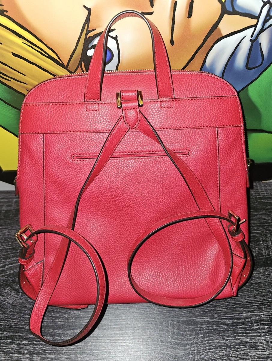 MICHAEL KORS Rhea Medium Slim Leather Backpack Red EUC | eBay display picture 3