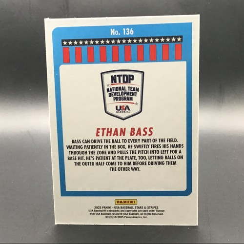 ETHAN BASS 2025 USA Stars & Stripes STARS NTDP - Picture 2 of 2