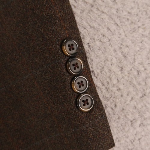 VTG Tweed Jacket XL Brown Check 100% Wool Cashmere Twill Blazer Sport Coat 46R - Picture 6 of 16