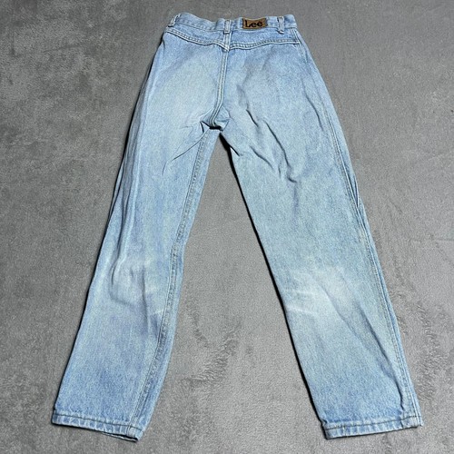 Vintage 90s Lee Jeans Girls 12 Blue Light Wash High Waist Pleated Front USA - Picture 7 of 9