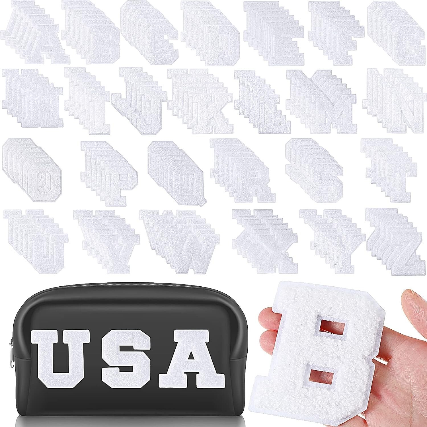 156 Chenille Letter Patches - Iron-On Alphabet Patches for Customized Fashion