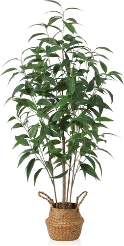 Artificial Eucalyptus Tree,4Ft Tree Fake Plant in Pot for Home and Office Decor,