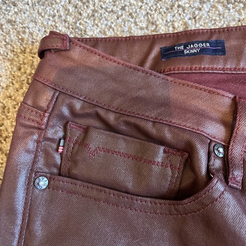 Vigoss The Jagger Skinny Burgandy/Wine Denim Cotton Blend Jeans 32x30 - Picture 3 of 16