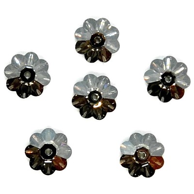 SCM271 Crystal Satin Silver Foil 8mm Marguerite Flower Swarovski Crystal 12pc