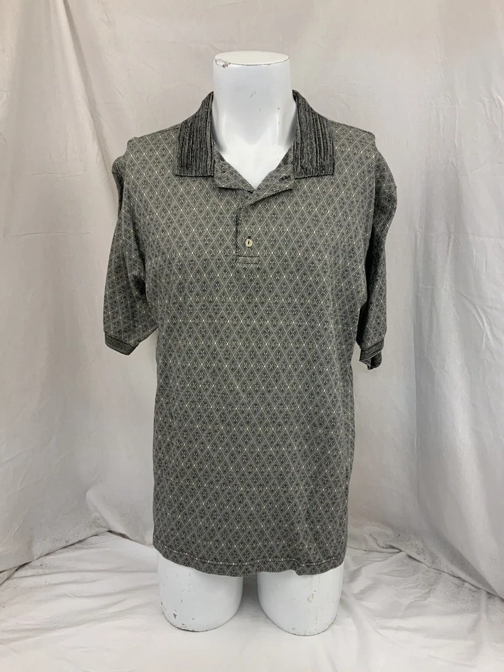Polo Gianni Sport L Gris Argyle Algodón Hecho en Turquía Como Nuevo YGI R1-841 Foto 4 de 4