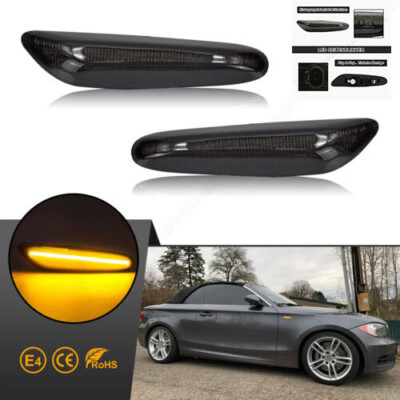 2x Led Seitenblinker passend für BMW 1er E81, E82, E87, E88 SCHWARZ ab Bj. 2004