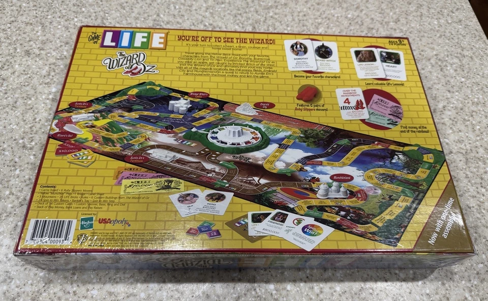 NEW NIB The Game Of Life  Edition-Wizard Of Oz Collectors Edition - 2008 Hasbro - Image 2 of 4