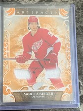 moritz seider 2024-25 Artifacts Hockey Orange Materials #61 Used In A Game 12/15