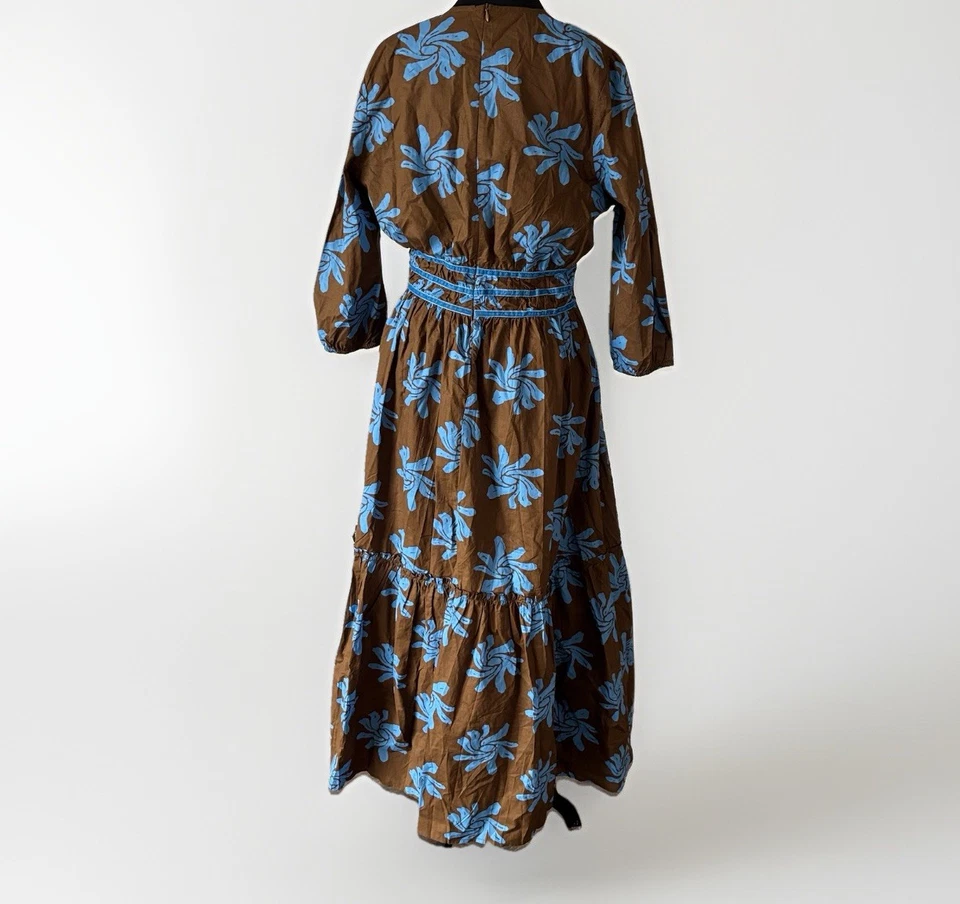 Vestido Shop The Mint para mujer grande marrón azul en capas cottagecore campesino bohemio Foto 4 de 4