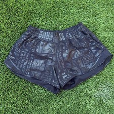 Lululemo Hotty Hot Manifesto Shorts Black All Over Print Womens Size 10 Athletic