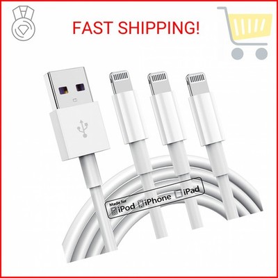 3 Pack Apple MFi Certified iPhone Charger Cable 6ft, Apple Lightning to USB Cabl