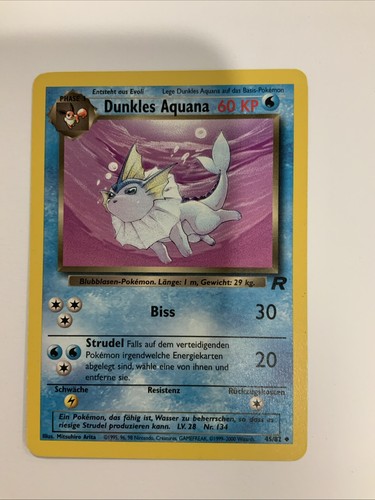 Dunkles Aquana 45/82 Team Rocket German Regular 1999 WOTC Pokemon TCG LP