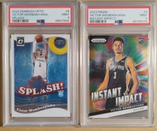 Victor Wembanyama 2023 Prizm Instant Impact, Optic Splash Rc Psa 9
