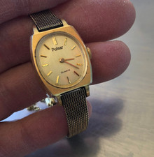 Vintage PULSAR Quartz Watch 960530 Y432-5110 Ladies gold-tone
