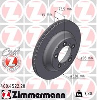 2X Zimmermann Bremsscheibe Coat Z 460.4522.20 FüR Porsche Cayenne 9YB 9YA AWD