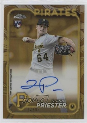 2024 Gilded Collection Chrome Gold 77/99 Quinn Priester Rookie Auto RC 1d59