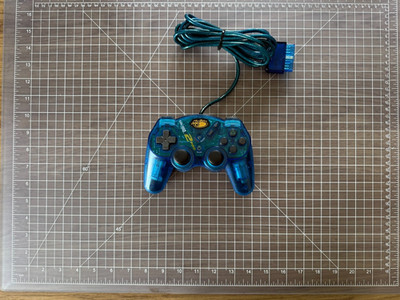 Mad Catz Dual Force 2 Pro Blue Clear Controller - Sony PlayStation 2 PS2 - WIRED