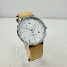 TIMEX WEEKENDER FAIRFIELD CHRONOGRAPH TW2R26700 WHITE/BEIGE QUARTZ MEN'S WATCH 