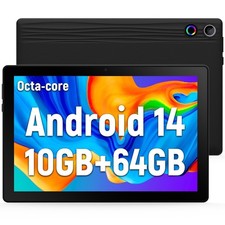 Anmecs Tablet 10.1 inch Android 14 10GB RAM 64GB ROM Bluetooth Dual Camera