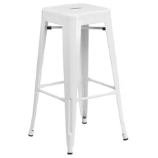 Flash Furniture 30" Metal Backless Bar Stool in White