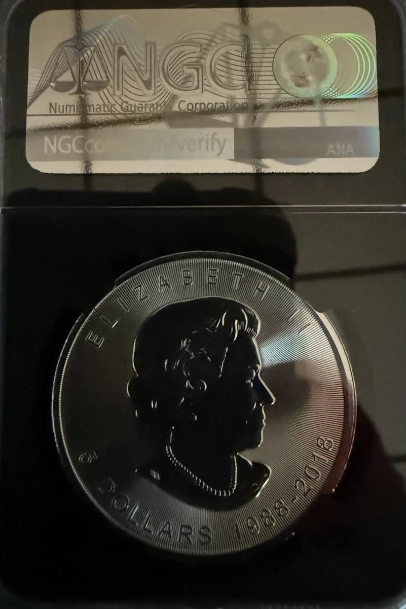 Canadian Maple Leaf MS 69 Grade 2018 Year Silver Bullion Coins for