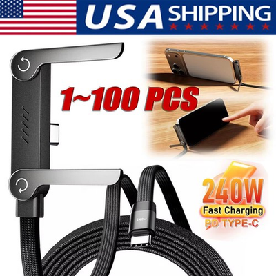 #ad #ad 2in1 Invisible Holder Charger Cable–240W Fast Charging Cord with Phone Stand lot $561.06