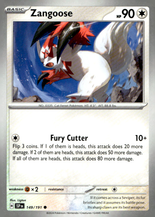 Zangoose Common SV08: Surging Sparks 149/191 NM