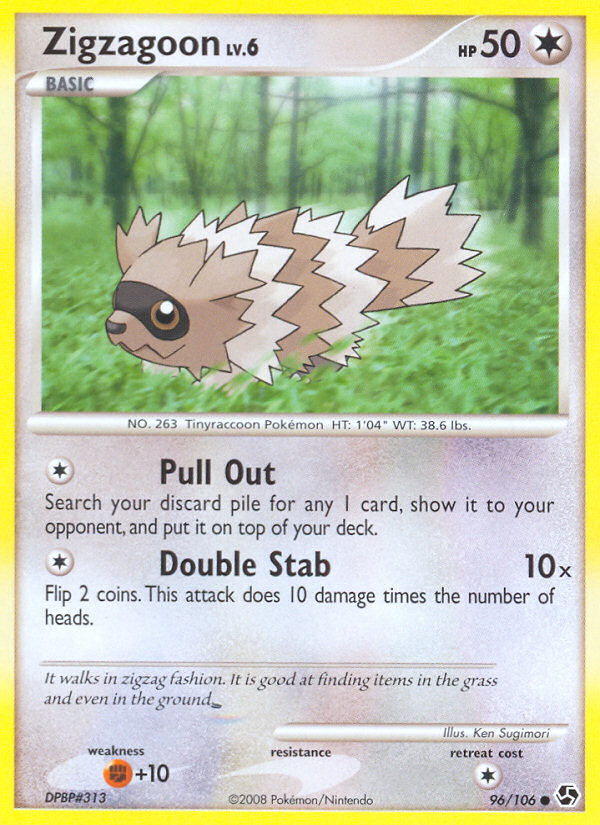 Zigzagoon 96/106 Common Great Encounters Pokemon Lightly Played