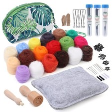 Needle Felting Kit, Needle Felting Starter Kit with Exquisite Green Storage B...