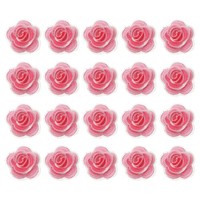 20 StüCk Blumen-Applikationen, 3D Blumen-Spitze Zum AufnäHen, 2,8Cm Pink FüR Diy