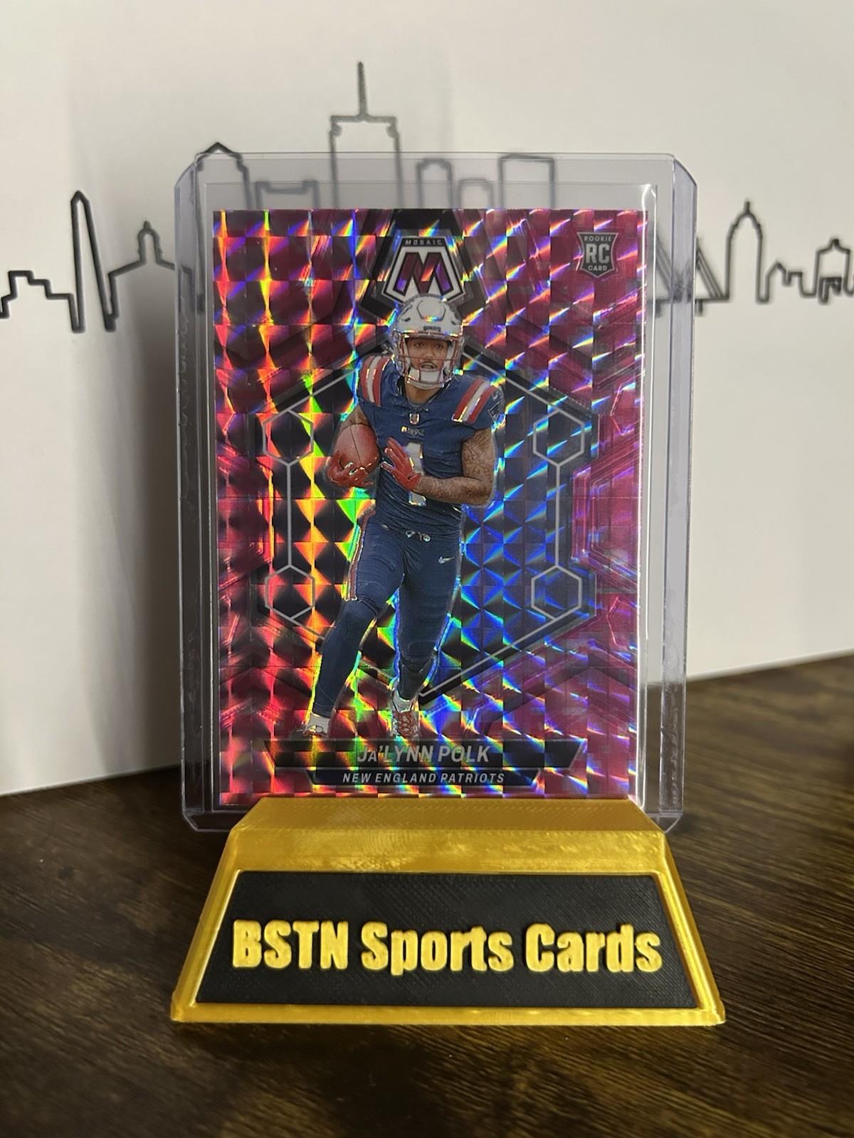 2024 Panini Mosaic - Rookies Ja'Lynn Polk #337 Pink Camo Mosaic Prizm (RC)
