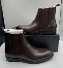 ALFANI Men's Size 9.5 Dress Boots Shoe Dark Brown Luka Pull-On Chelsea