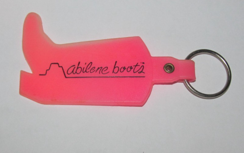 Abilene Boots  Vintage Keychain  Pink Key Chain
