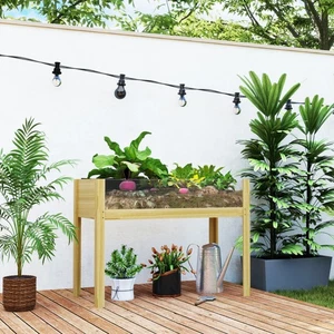 Boîte de jardin surélevée en bois 43.3" x 19.7" x 31.5"