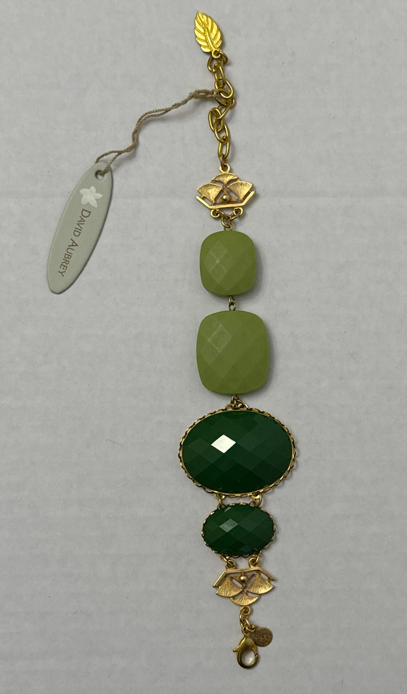 NWT David Aubrey Green Chain Bracelet