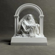 Handcrafted Michelangelo's Pieta Sculpture, Religious Christian Home Altar Decor