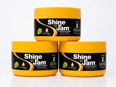 3 SHINE N JAM MAGIC FINGERS BRAIDING GEL EXTRA HOLD 8 OZ- NO FLAKE