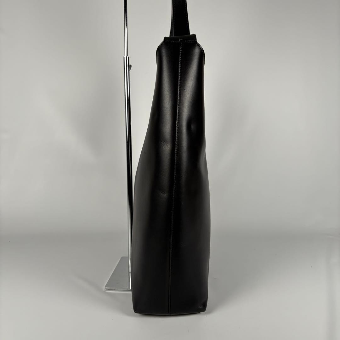 GUCCI Archive Leather Hobo Bag Black One Shoulder Tote with Gold Hardware thumbnail 10