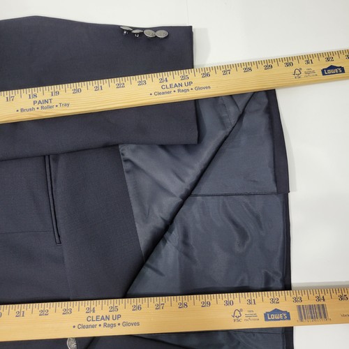 Van Heusen Men's Sport Coat Blazer Two Button Navy Blue Wool Size 40L - Picture 5 of 16