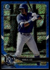 2018 Bowman #BCP116 Khalil Lee Chrome Prospects Blue Shimmer Refractor #/150