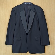 Brooks Brothers BrooksEase Tuxedo Jacket Mens 50L Black Wool Peak Lapel USA Made