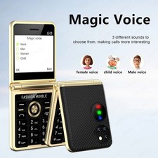 Foldable Flip Unlocked Mobile Phone Four SIM 4 Card Camera Magic Voice Music GSM