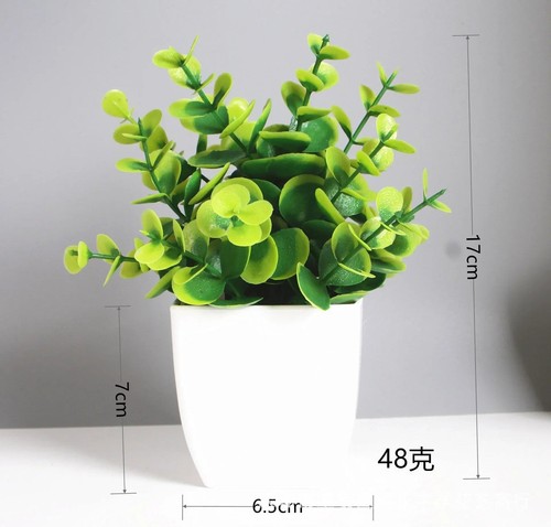 Artificial Bonsai Green Fake Plant Eucalyptus Flower Potted Plant for Indoor - Picture 9 of 20