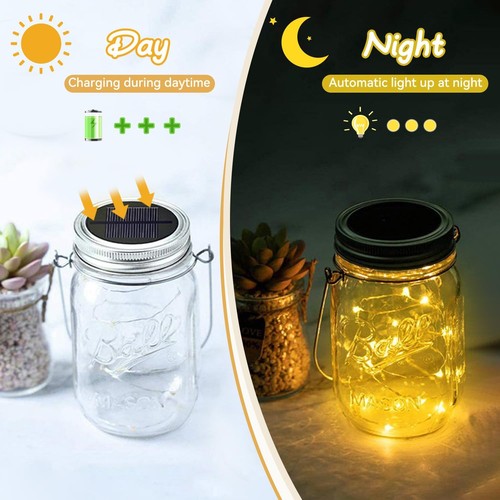 3er Pack Einmachglas Solarleuchten Deckel - Solar Lichterkette (KEINE Gläser) - Festival... - Bild 2 von 6