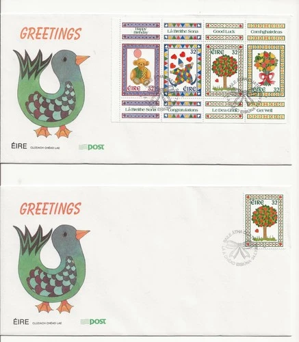 IRELAND - 1995 "GREETINGS/LOVE" - 2 FIRST DAY COVERS