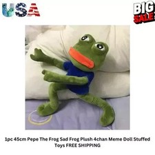 1pc 45cm Pepe The Frog Sad Frog Plush 4chan M...