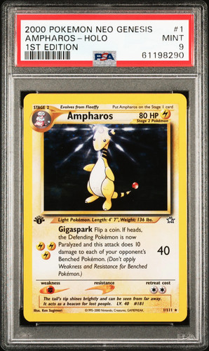 Ampharos (1st Edition) graded PSA 9 for sale on eBay