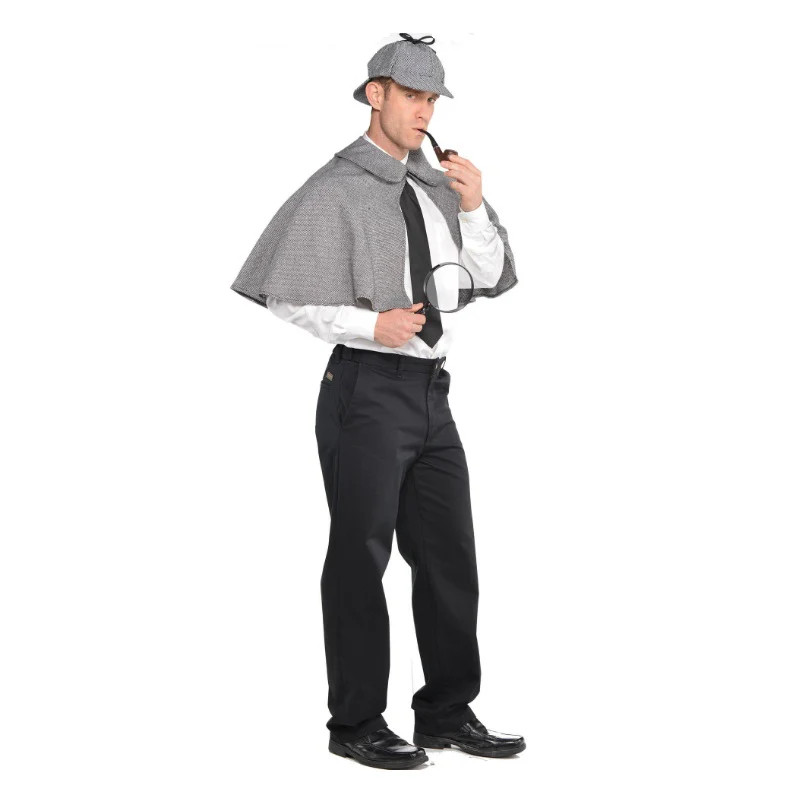 Sherlock Holmes Detective Cape & Cap Kit - Costume Accessory - Men - One Size image 2