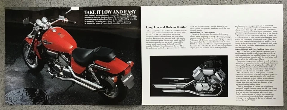 HONDA VF750C Motorcycle Sales Specification Brochure OCT 1993 2C222 JE-E 10.93 - Image 2 of 3