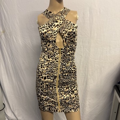 Size 38 Animal Print Roberto Cavalli Sleeveless Dress  GQT160-SAG84